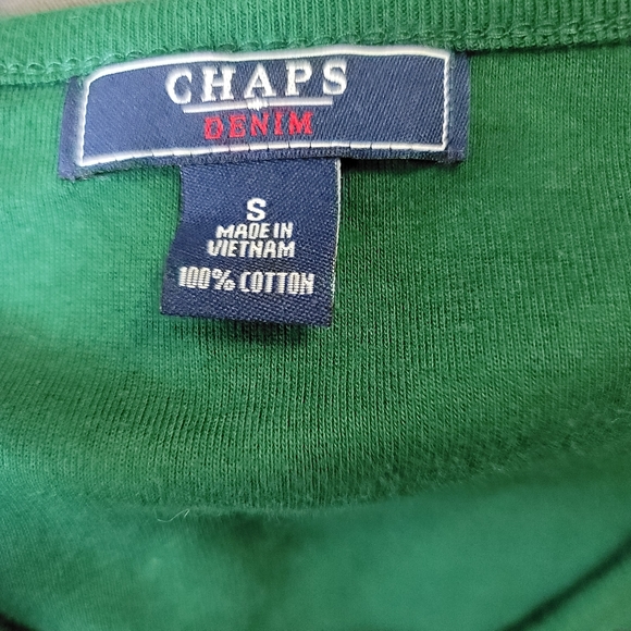 Chaps Long Sleeve Black and Green 100% Cotton Plaid Pajama Top Size Small - Picture 3 of 3